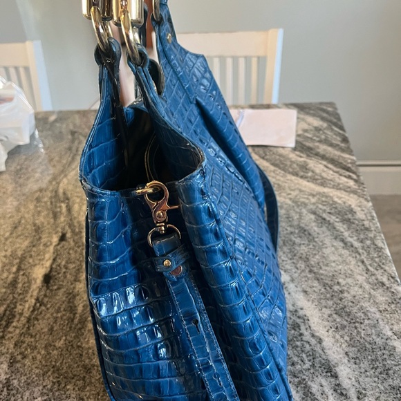 BRAHMIN ARGAN ELISA SAPPHIRE leather hobo shoulder bag - Picture 4 of 10